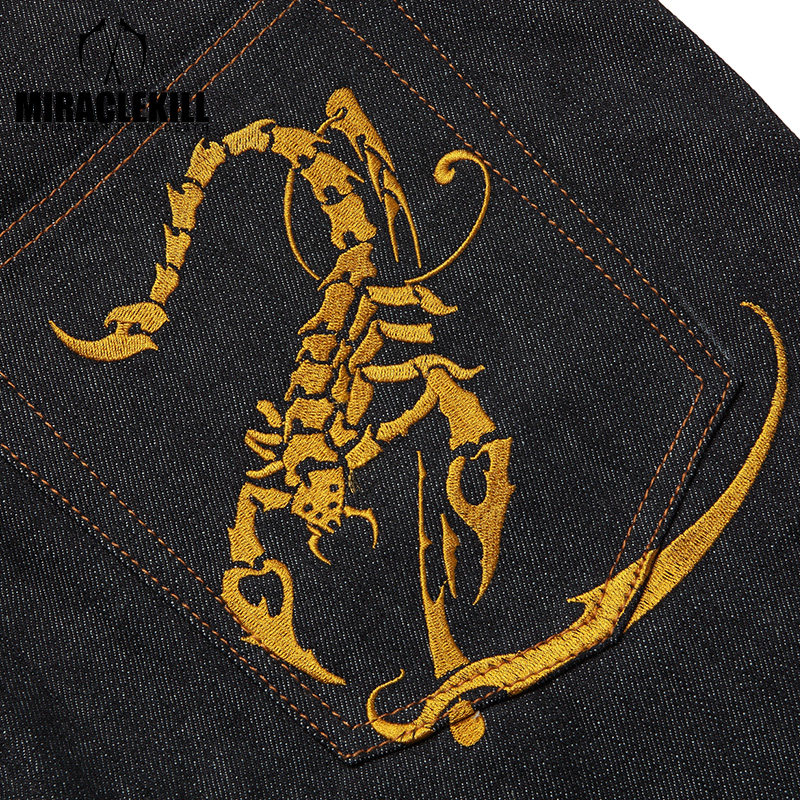 miracle kill新款蝎子原色赤耳蓝色牛仔裤