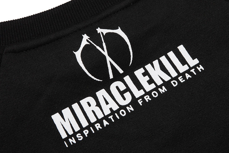 miracle kill2017假日系列经典双刀小logo插肩袖潮牌男装套头卫衣