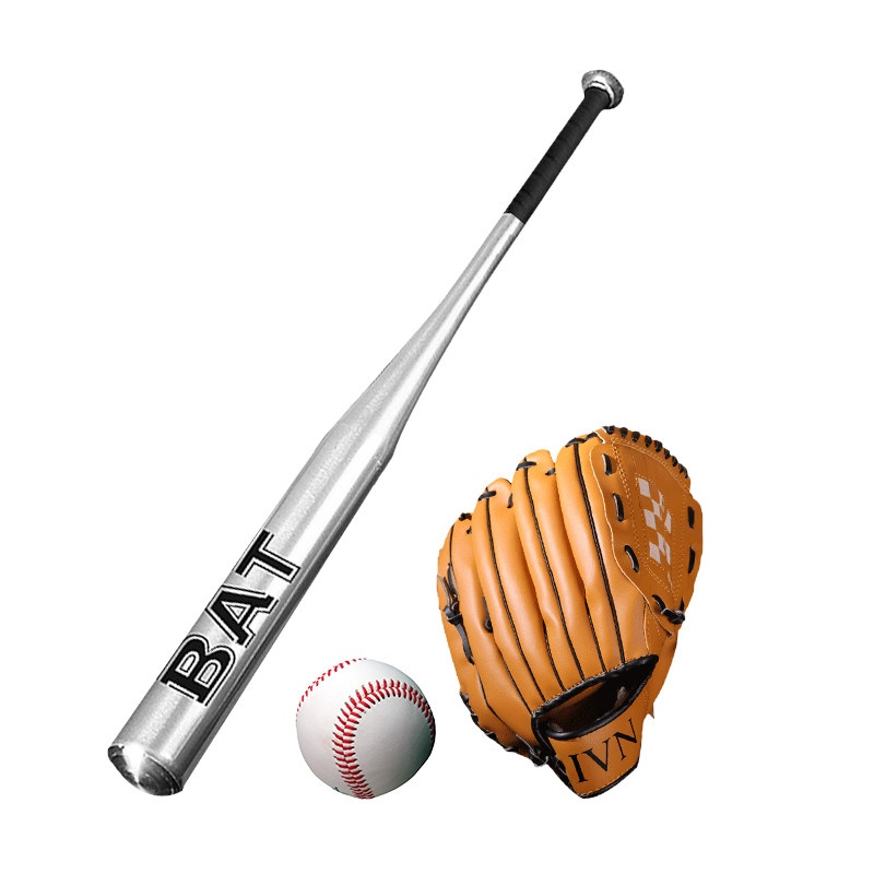 青少年儿童棒球套装垒球实木铝合金棒球棒棒球棍手套棒球三件套