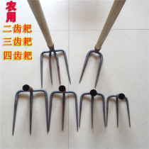 Two-tooth rake Three-tooth rake Four-tooth rake Grappling hook Garden rake Agricultural tools Vegetable garden reclamation and soil turning and other agricultural tools