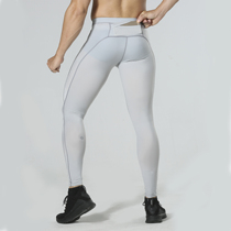 VERNAL HOPE MENS FITNESS LEGGINGS GRAY MICRO-transparent LEGGINGS HIGH elastic QUICK-DRYING running basketball COMPRESSION PANTS