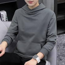 Autumn hooded boys sweaters spring and autumn loose trend wild heaped pullover solid color gray autumn winter hoodie