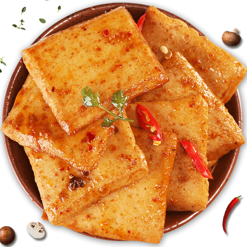 盐津铺子 鱼豆腐干鱼板烧香辣鱼豆干麻辣零食批发小吃180gx4袋