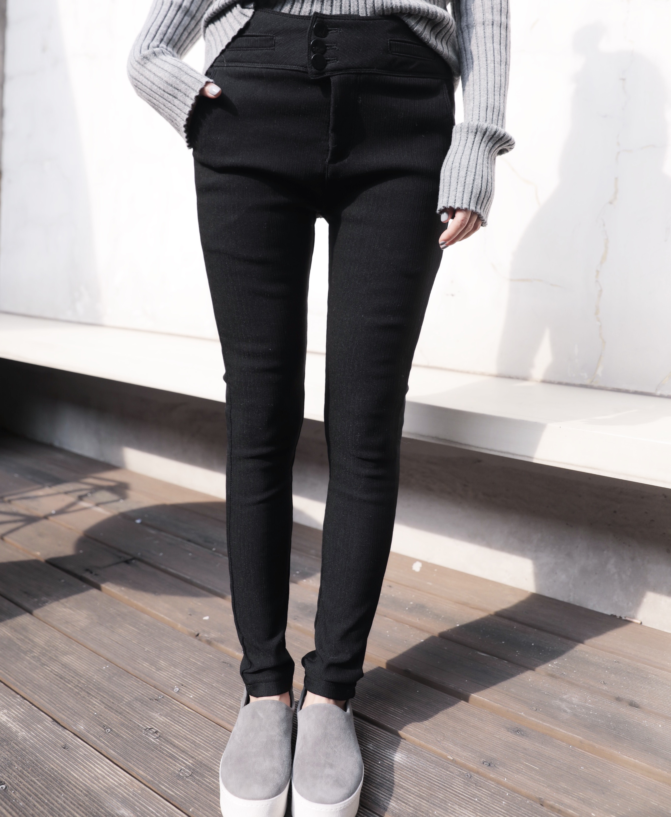 zy喜哥 黑色加绒打底裤女外穿 铅笔裤加厚高腰显瘦小脚裤长裤