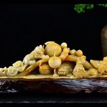 Fujian Shoushan Stone Fields Yellow Stone Event With Ruyi Shop Decoration Furnishing Handicraft Jade Gift Gift Collection