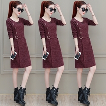 2021 new spring and Autumn womens fashion square collar dress middle-aged female soil short mother summer temperament
