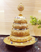 Fine pure Bronze Manzal disc 8 auspicious Manda disc Man tea Roof diameter about 24cm with trays