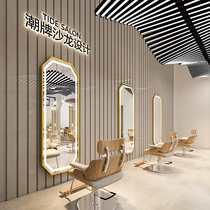 Hairdressing shop mirror table tide shop net red hot dyeing area hair salon special single and double mirror with lamp wall-mounted barber shop mirror