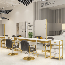 Barber shop mirror salon special marble perm dyeing area hair salon mirror mirror salon mirror cabinet one tide