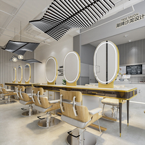 New net red hair salon special barber shop hot dyeing mirror cabinet one hair salon mirror double-sided mirror