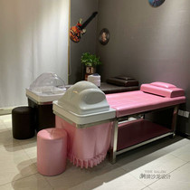 Thai full lying head therapy fumigation bed barber shop lying flat hair salon hair shampoo hair salon special flushing bed