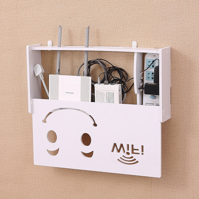 Wireless router storage box wall-mounted WiFi shelf cat decoration free punching shielding box set-top box shelf Wireless router storage box wall-mounted WiFi shelf cat decoration free punching shielding box set-top box shelf
