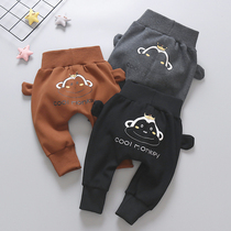 Baby autumn and winter pants 1-2-3-year-old Winter boy plus velvet big pp female baby trousers childrens foreign childrens clothing