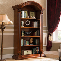 American solid wood bookcase European-style brief book house Multi-story book shelf containing a single bookcase shelf to floor home