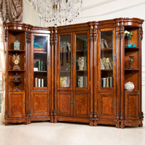Xis Furniture Au Style Solid Wood Bookcase American Corner Bookcase Liberal Combo Book House Retro Big Bookcase Custom