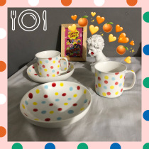 Couple cup wave point mug family tableware salad plate couple tableware with lid mug drinking cup simple cup