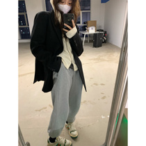 YUYUREAL-free sensation MAX grey bunk underpants woman 2022 Summer new thin sports casual pants