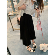 YUYUREAL-weekend dating organ dress with high waist and pendants for a long time irregular 100 pleats half-body dress Womens spring autumn