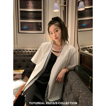 YUYUREAL-fake two short sleeves suit jacket female summer design feeling small and thin western suit