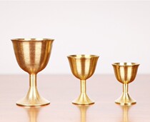 Household pure copper goblet for Buddha offering water Cup copper cup drinking ornaments small wine cup