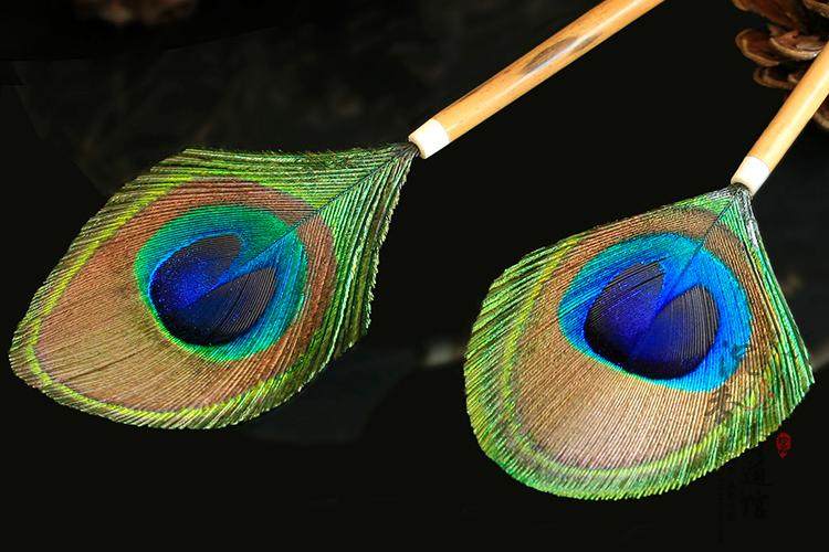 孔雀翎羽毛香扫羽扫 羽毛香灰灰扫 香道 工具 用具 篆香 空熏