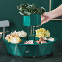 Eat Hot Pot dishes Dish Preparation Dish home Jiugong Swivel Matching Dish Drain Kitchen Divided Kitchen Wash Vegetable Basket