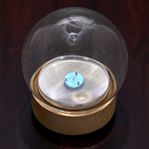  Spherical glass cover music box Music box rotating wooden base Creative eternal flower diy material decoration gift