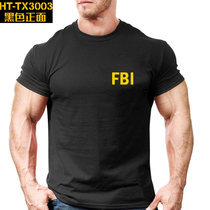 Summer American FBI tactical T-shirt round neck short-sleeved mens outdoor military fan loose cotton comfortable breathable casual T-shirt