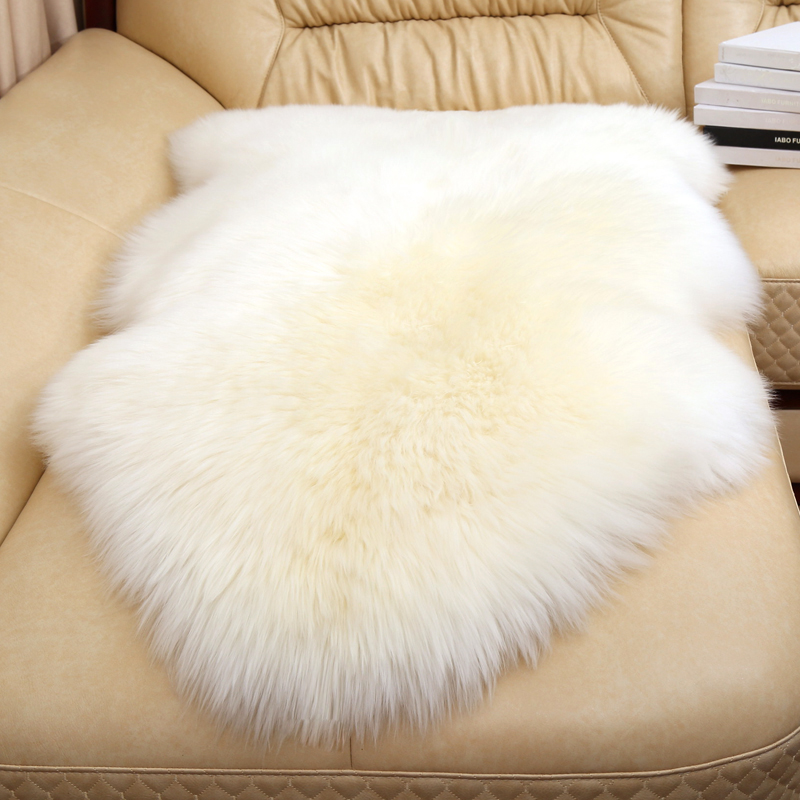 Australian whole sheepskin cushion wool sofa cushion bedroom bedside European-style wool rug fur integrated wool cushion