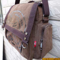 Mens crossbody thick canvas mens bag casual mens and womens flip bag Korean tide cross small bag new shoulder bag