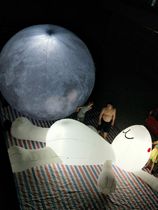 Large inflatable moon Moon Moon Moon rabbit Jade Rabbit Rabbit Mid-Autumn Festival glowing light Air model mall beauty Chen decoration