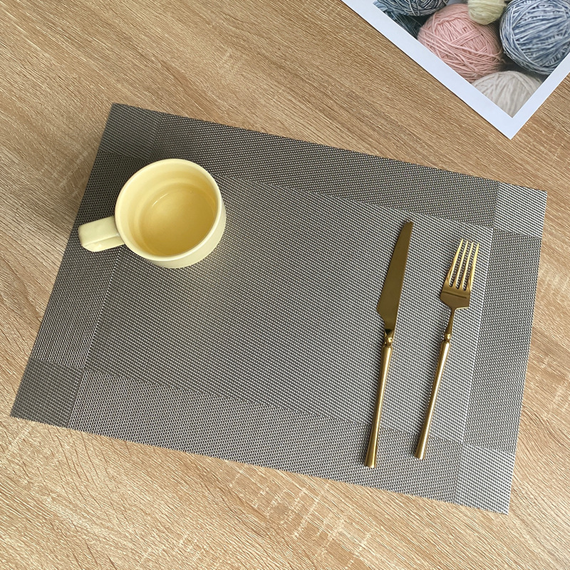 45*30 single frame place mat silver grey - 8 pieces