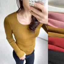 Pleasant skin (1) German high quality BY yarn high branch fine wool U collar to beat bottom-knitted sweatshirt female autumné