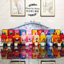 Cartoon childrens thermos cup with straw Dual-use student portable leak-proof pot Baby water cup with lid with cup cover