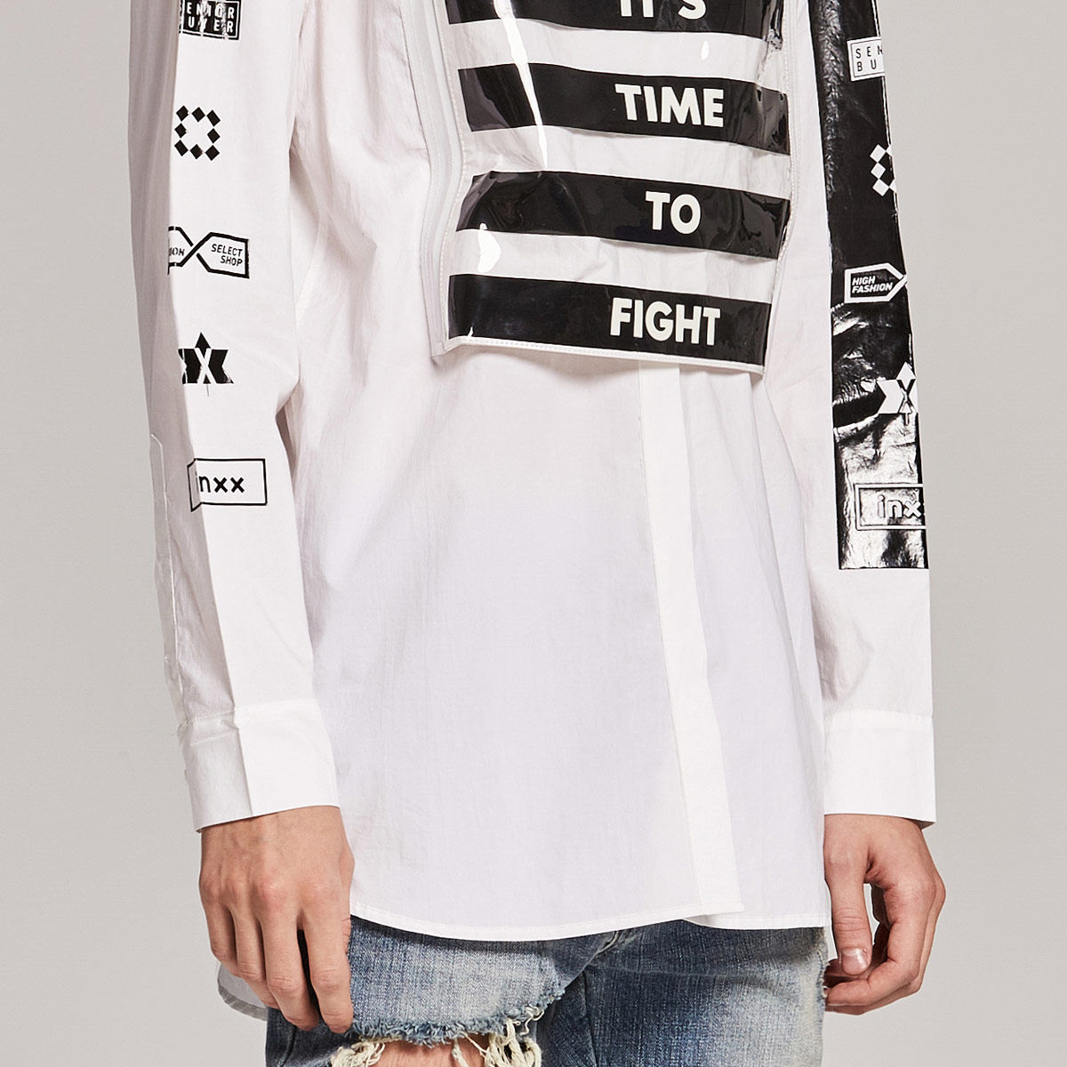 【inxx】inxx白色长袖衬衫欧美时尚秋装衬衣男女通款潮xx53040409