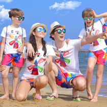 Beach parent-child outfit summer dress a family of three and four 2021 new tide ocean style Sanya seaside holiday family suit