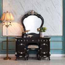 Dressing table European princess makeup cabinet with makeup stool Ebony ebony high-end luxury American bedroom furniture combination carved
