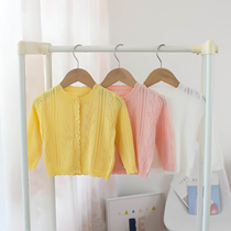 2021 summer new children's clothing baby girl knitted sweater girl cardigan air conditioning coat thin