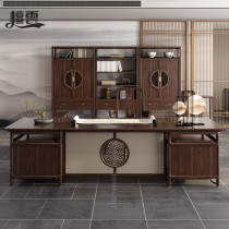 New Chinese-style office desk and chair combination simple boss desk solid wood Zen president desk office atmospheric executive desk