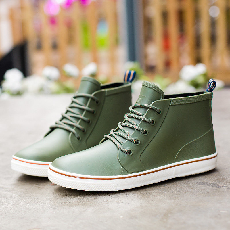 男士夏季低帮平底胶鞋短筒雨鞋水鞋厨房厨师鞋防水防滑防油工作鞋