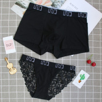 Couples Underwear Passionate Transparent Lace Modal Sexy Temptation Mens Flat Corner Womens Triangle Lingerie Set