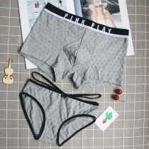 Couple Underpants Cotton Hot Spicy Strip Medium Low Waist crotch 100% Cotton Personality Creative Mens and Womens Lingerie Set