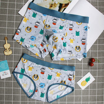 New 2-pack couple underwear Ice Silk ultra-thin breathable sexy underwear set mens flat corner Womens triangle cute