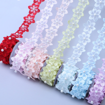 Wide 3 5cm nail beads three-dimensional lace lace accessories organza Pearl Flower clothes wedding accessories decoration