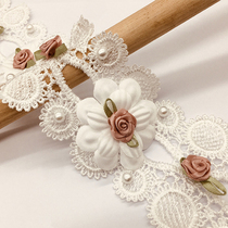 Long-one-meter high-end handmade flower spikes lace lace accessories quality bilateral handmade DIY clothing bouquet