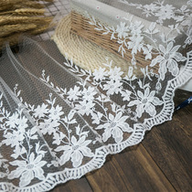 32cm Wide White Embroidered Web Yarn Clothing Accessories Diy Handmade Barbie Dolls Material Decorative Fabric fabric