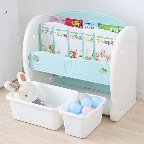 Children's bookshelf simple plastic floor-to-ceiling book storage toy rack for children kindergarten baby picture book combination bookcase Children's bookshelf simple plastic floor-to-ceiling book storage toy rack for children kindergarten baby picture book combination bookcase