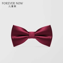 British wine red fashion shirt suit student children show bow tie boy baby girl