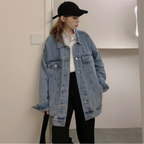 Denim Jacket Woman Spring Autumn Season 2022 New Korean Version Student Bf Loose Oversize Long Sleeve Jacket Jacket