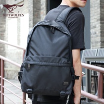 Seven Wolves Double Shoulder Bag Men Backpack Han Edition Fashion Trends Youth College Students Computer Bag Casual Fashion Schoolbags
